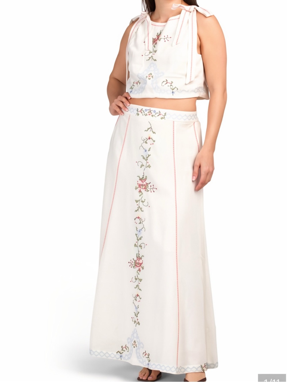 NEW 2 PC SET CAMILA COELHO EMBROIDERY SKIRT AND BOW TOP 
🚨FIRM PRICE NO DISCOUNT - Picture 4 of 17